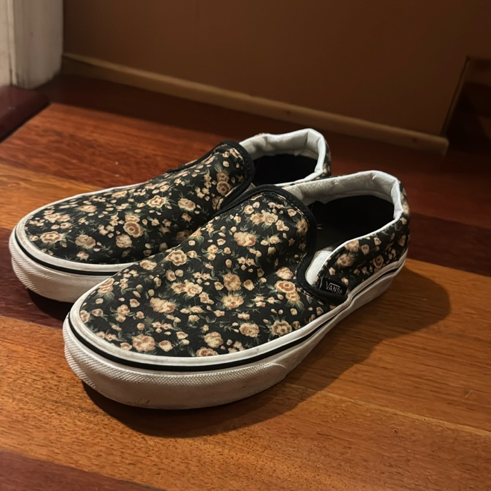 Vans floral slip on sneakers